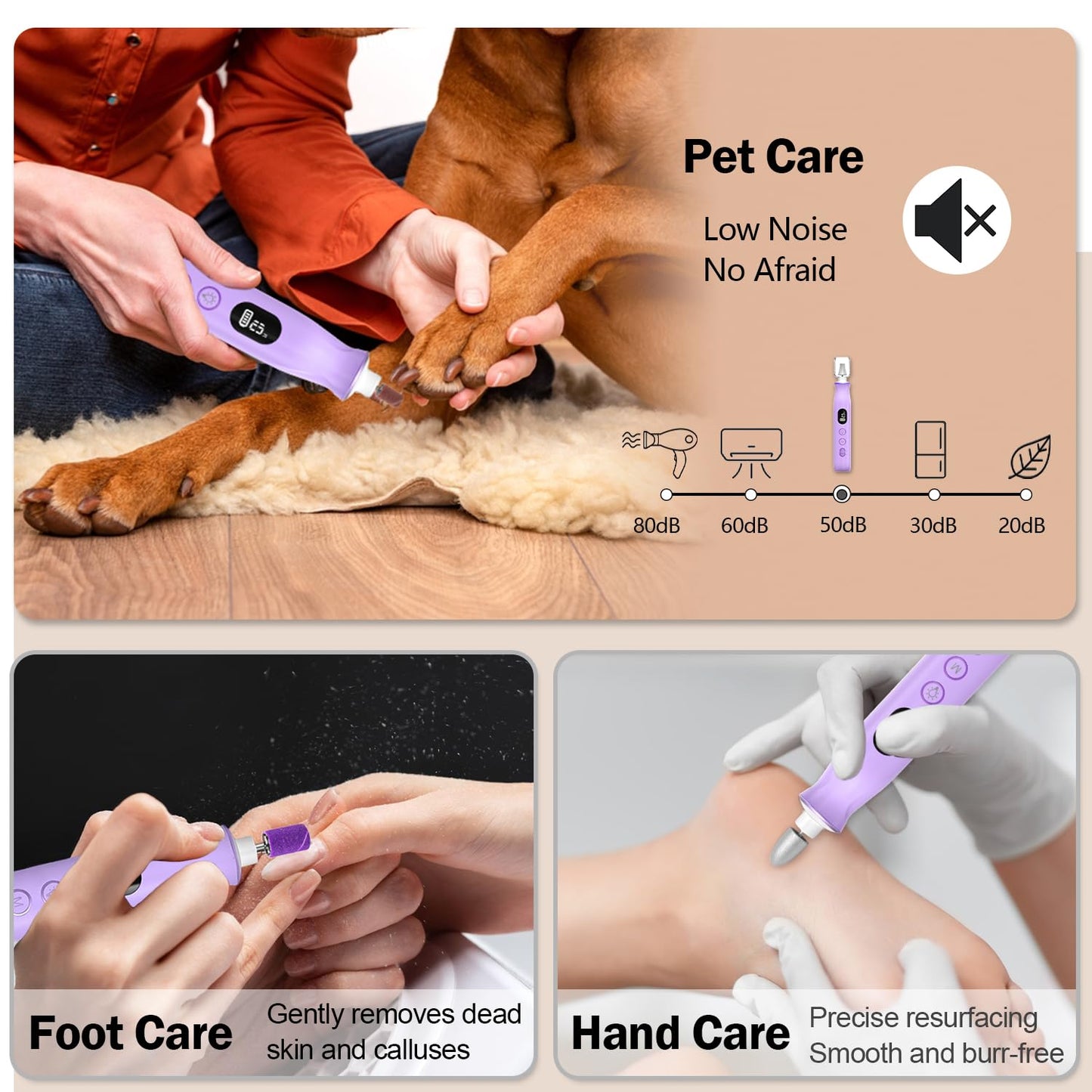 Electric Nail File, 10 Speeds Cordless Nail Drill with LED Light, Portable Manicure Pedicure Kit for Acrylic Gel Nails Thick Toenails Nail Grind, Hand Natural Nails Care - 10 Bits & 120 Sanding Bands