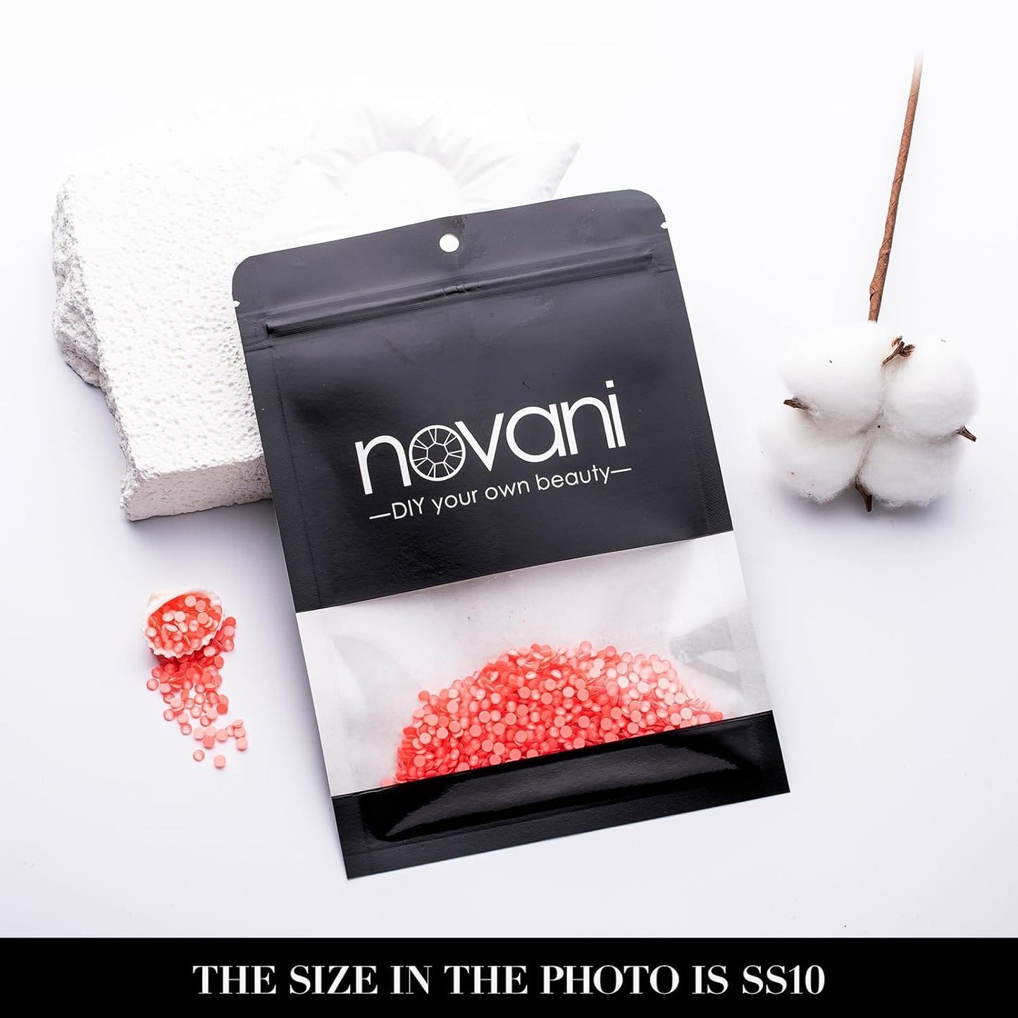 Novani 3000 Pieces Flatback Rhinestones Glass Round Gems Mocha Lt.red Crystals for Nail Art DIY Crafts Clothes Shoes,SS10,2.7-2.9mm