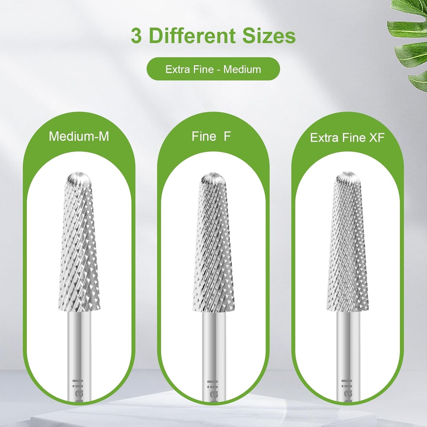 Cnynail 3/32" 4.0MM Small Cone Clean Medium Grit Carbide Cuticle Cleaner Bit for Electric Nail Drills – Professional Manicure Tool for Nail Salons and Home Use (F Grit. Silver)