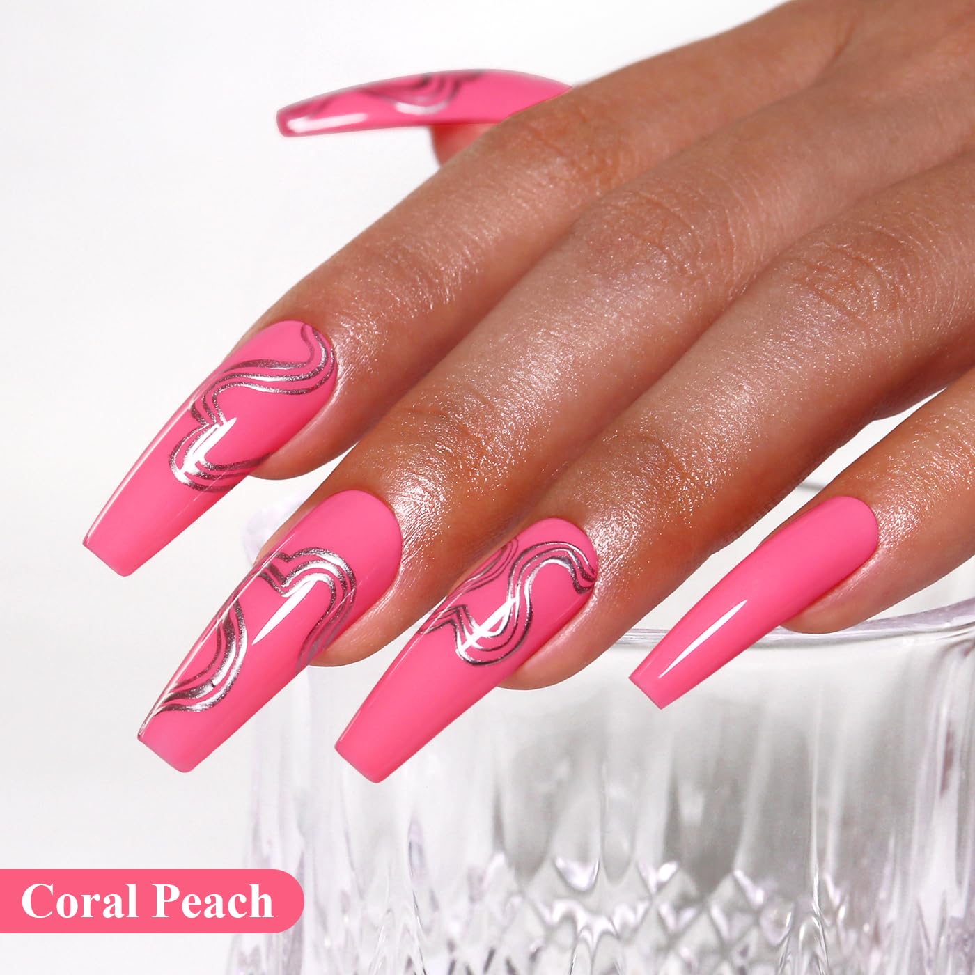Imtiti Peach Gel Nail Polish, Peach Pink Nail Gel Polish High Gloss Soak Off UV LED Spring Summer Nail Art Manicure Salon DIY Design 10ML