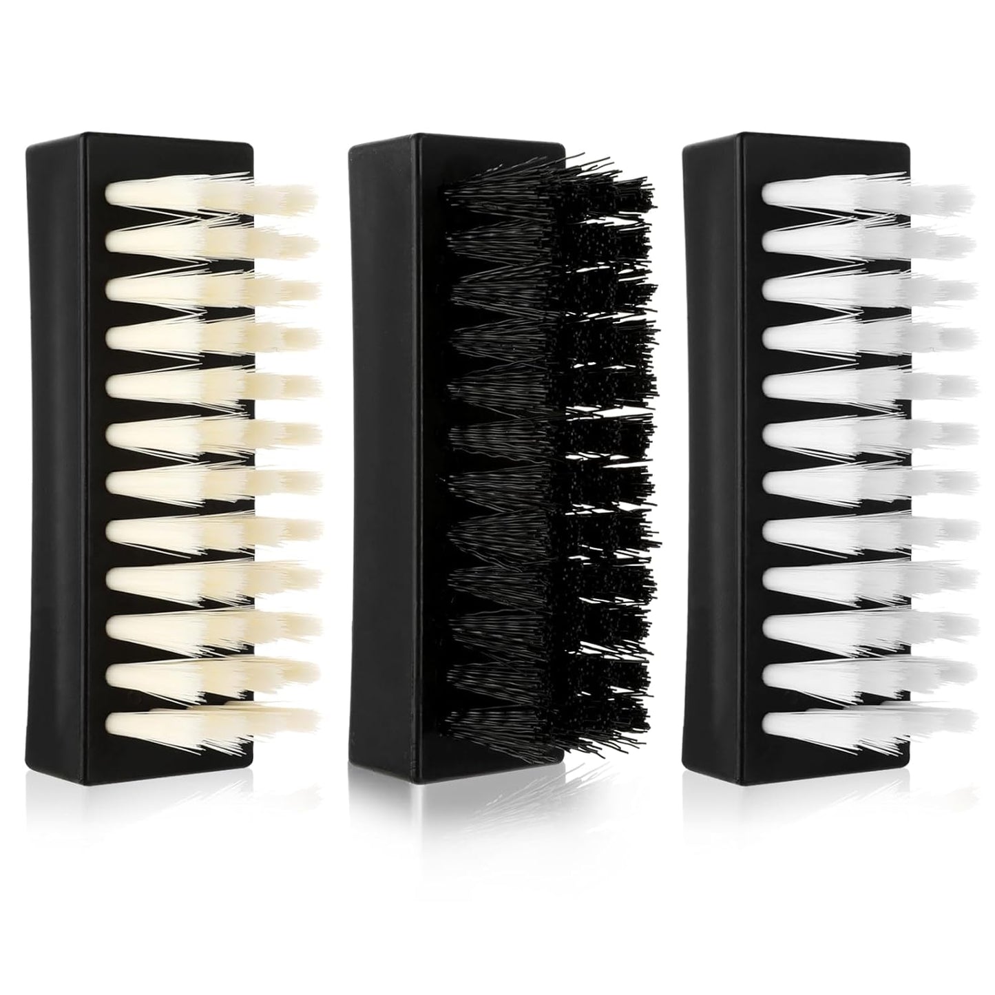 Hand Nail Brush for Cleaning Fingernails, Durable Nylon Firm Stiff Scrub Bristles Nail Scrubber Brushes for Men Mechanics Gardeners Scrubbing under Fingers Foot Toes(3 Pack, Black+Yellow+White)