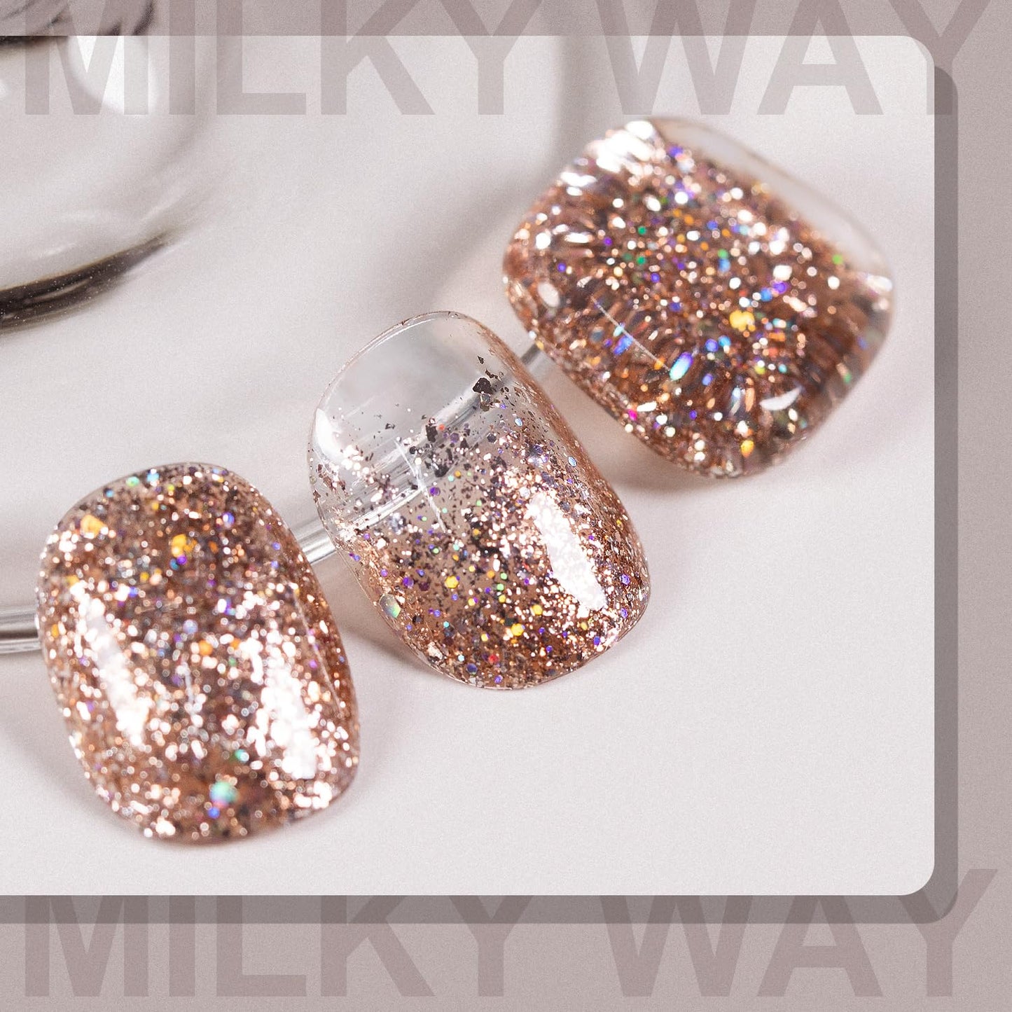 RARJSM Pink Glitter Gel Nail Polish Metallic Pink Diamond Gel Polish Sparkly Chunky Iridescent Rainbow Platinum Pigments Nail Gelpolish Soak off L e d U V Curing Required for Nail Art Salon Manicure