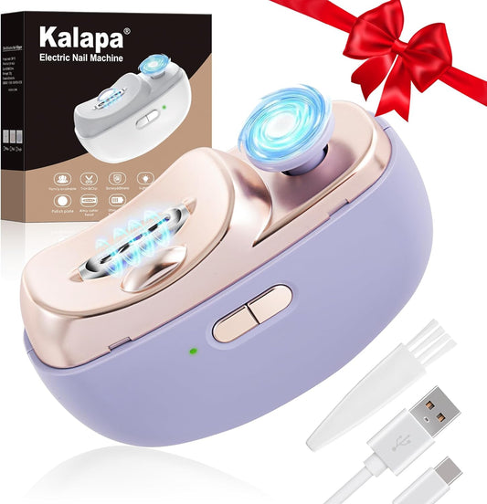 Electric Nail Clipper Upgraded 3 in 1 Automatic - with Polishing, Dust Storage & LED Light, Nail File Toenail Trimmer, Gifts for Women Men Mom Her Him Kids Adults Senior Baby Teacher Students (Purple)