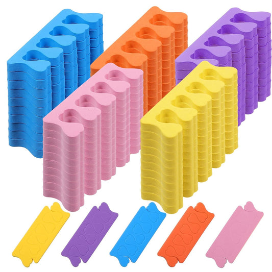500 Pcs (250 Pairs) Toe Separators Pedicure Tool Kit Soft Toe Spacers for Pedicures Spreaders Finger Dividers for Women Men Feet Nail Toenails Art Painting Polish Spa(Multicolors)