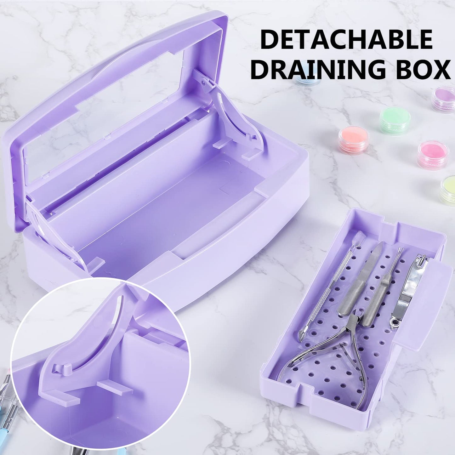 Plastic Sterilizing Tray,sterilization box,nail art tool sterilizer tray, Sterilizer Tray Box Nail Art Salon Sterilizing Too（Purple）