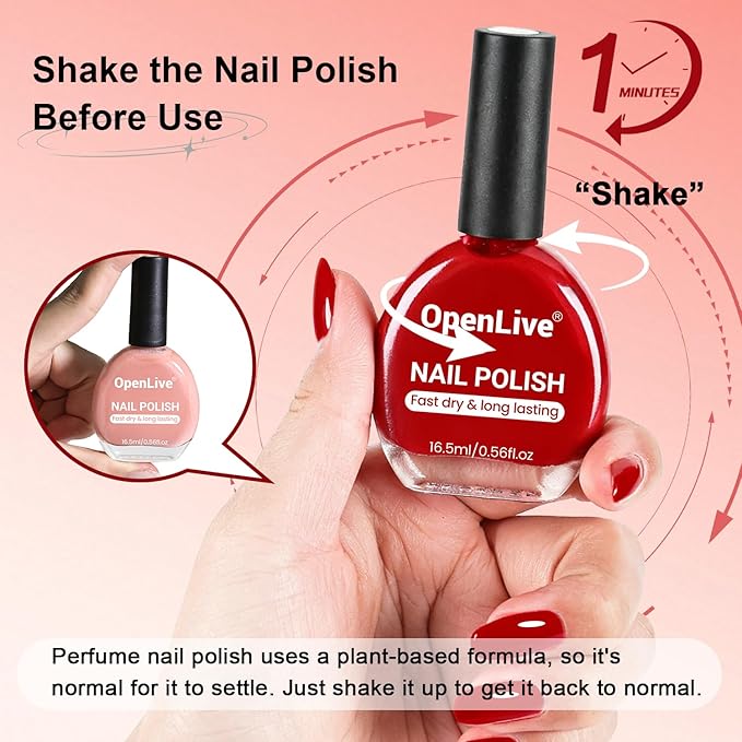 16.5ml Red Perfume Nail Polish Large Volume Quick Dry Nail Polish, Long Lasting Shine, Fingernail Toenail Nail Art DIY Home Travel Nail Art Gift