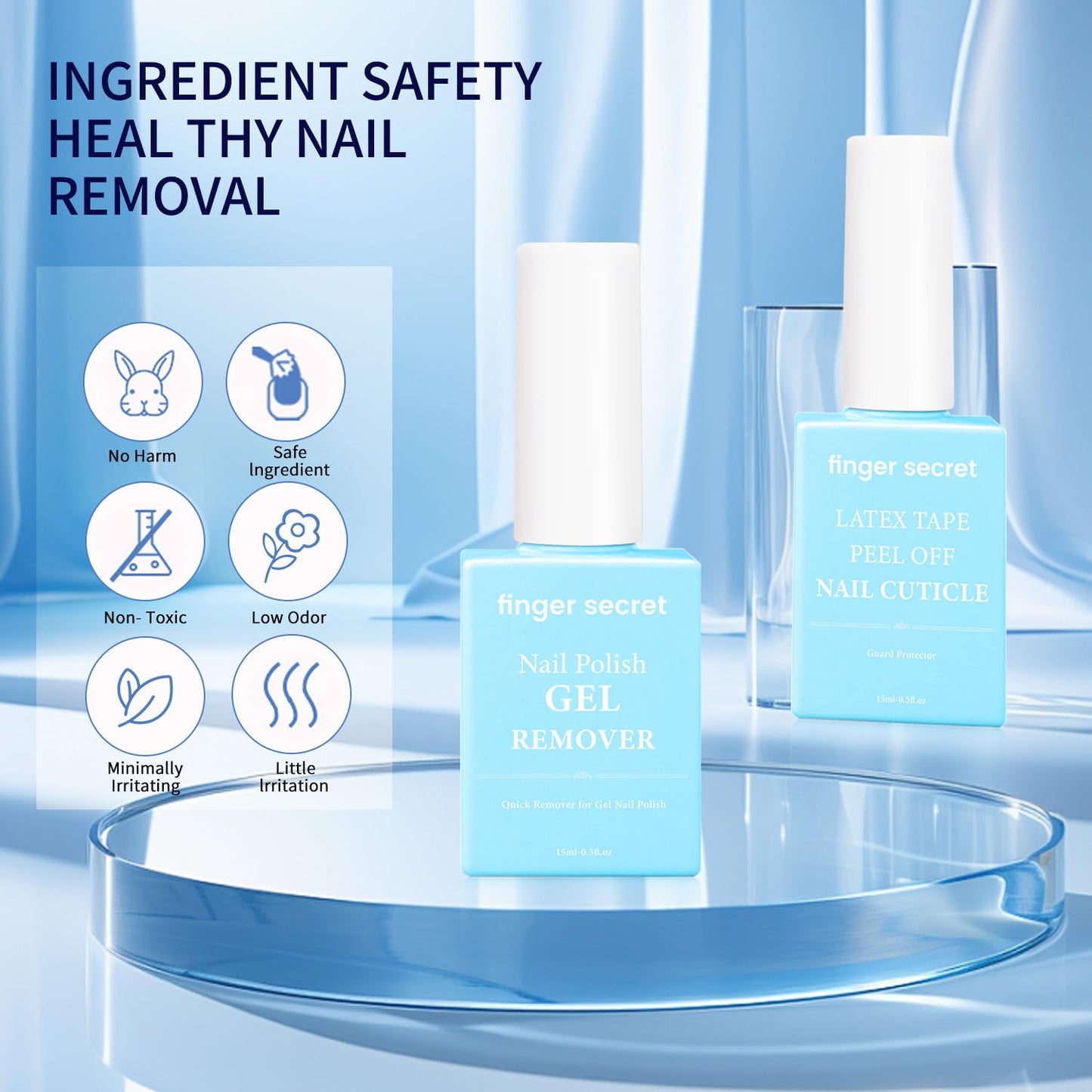 Gel Nail Polish Remover Kit: Nail Care with 2 Pack Nail Polish Remover, 3-In-1 Nail Strengthener and Professional Tools Kit,Enhance Nail Care
