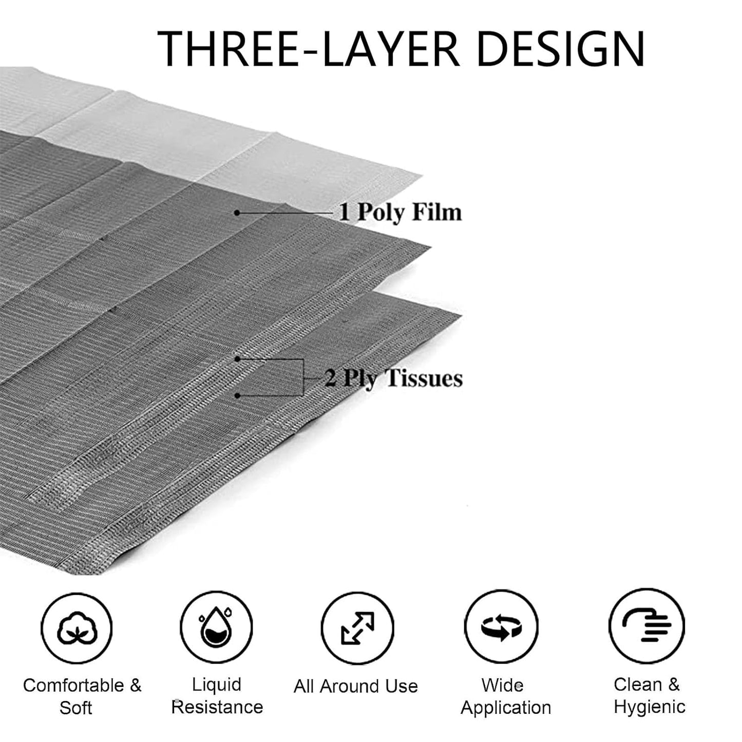 Nail Table Mats Disposable Nail Art Paper Towels,50PCS Black Waterproof 3 Ply Nail Art Paper 13" X 17" Pads for Nail Table Decoration Kit,Nail Art Accessories