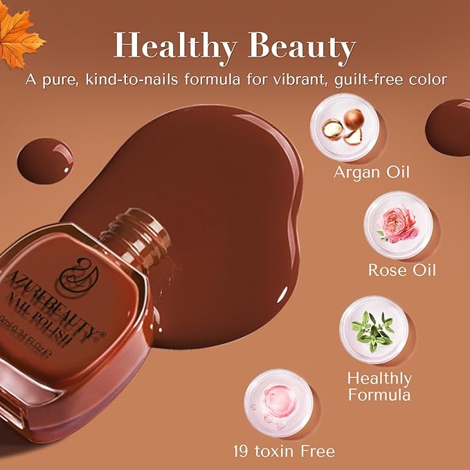 AZUREBEAUTY Gel Nail Polish Set - Nude Brown Fall Series 10ML 6 Colors Classic Gel Polish Popular Nail Art Colors Soak Off U V LED Nail Polish Gel Art Design DIY Salon