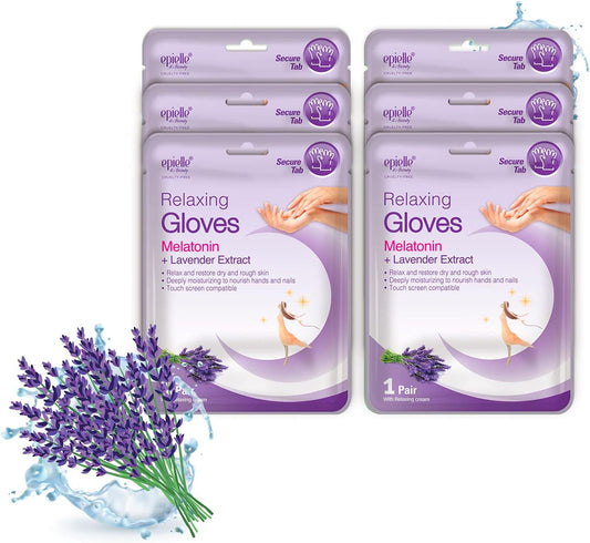 Epielle Relaxing Hand Mask 6 Pairs, Deep Moisturizing Gloves for Dry, Cracked Hands, Self Care Gifts for Women, Spa Kit, Stocking Stuffers, Thanksgiving Essentials
