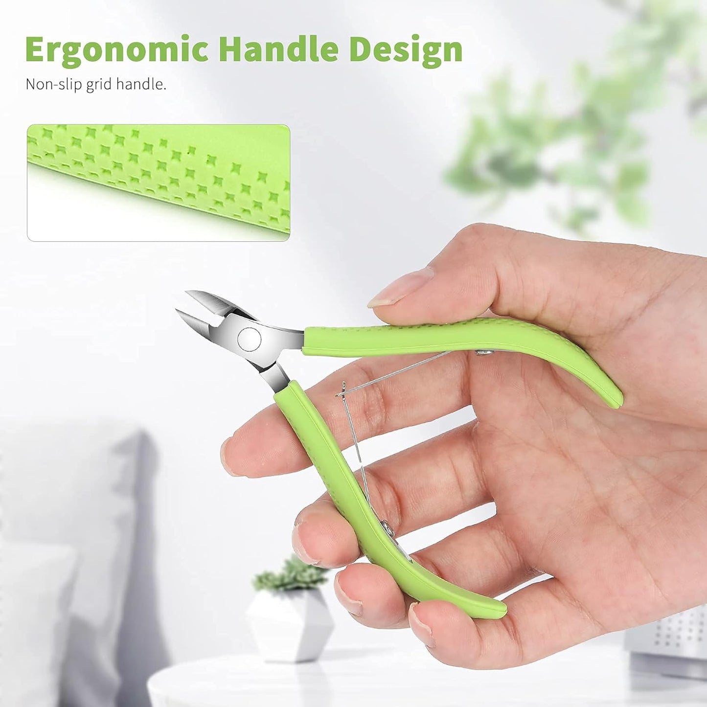 FVION Cuticle Clippers – Small Cuticle Trimmer, Rubber Coated Handle Manicure Tools – Full Jaw Cuticle Cutter for Nails (9mm)