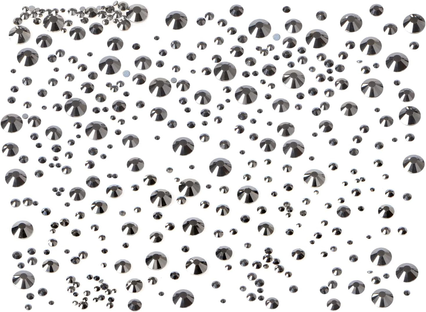 Bymitel 5000 Pieces 6 Mixed Sizes Glue Fix on Glass Rhinestones Round Crystal Gems Flatback for DIY Jewelry Making with one Picking Pen(6-Sizes 5000PCS, Jet Hematite)