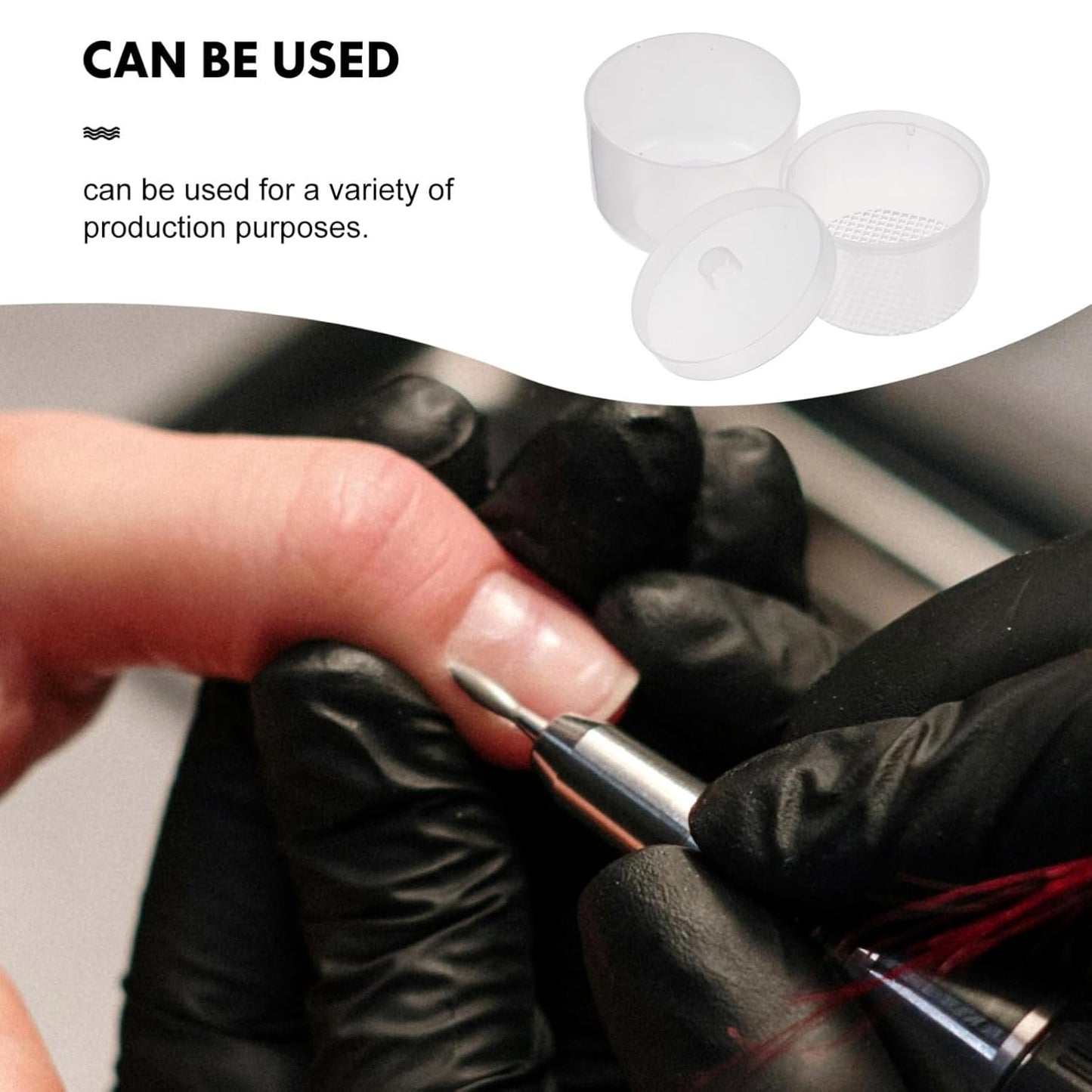 1Set Nail Tool Cleaner Box Reusable Plastic Soaking Container for Manicure and Pedicure Tools Durable Nail Art Tool Bowl with Detachable Lid for Salon and Home