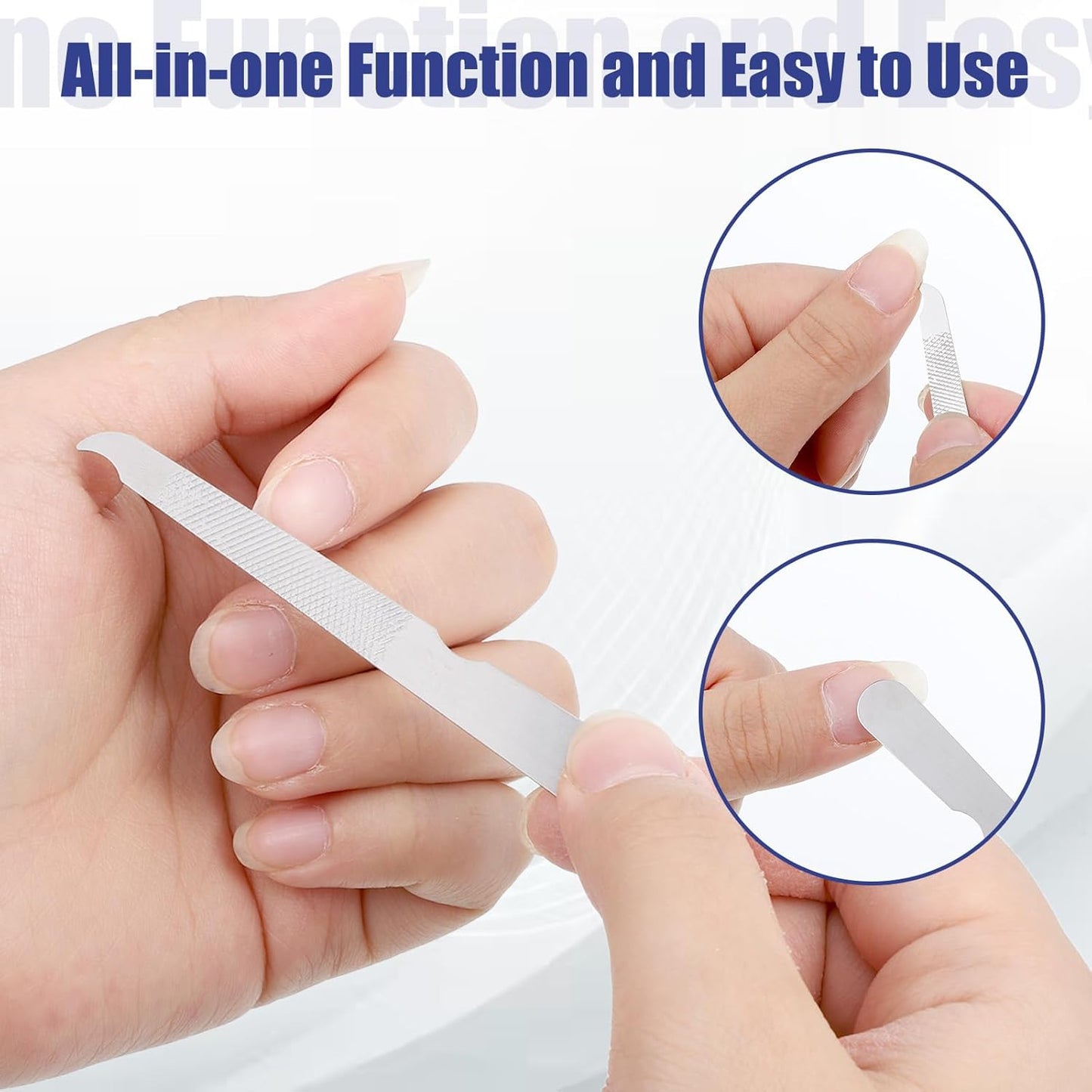 12 Pcs Metal Nail Files, Fingernail Files 3.6’’ Stainless Steel Thin Durable Nail File with Curved Sharp Pointed Tip Fingernail File
