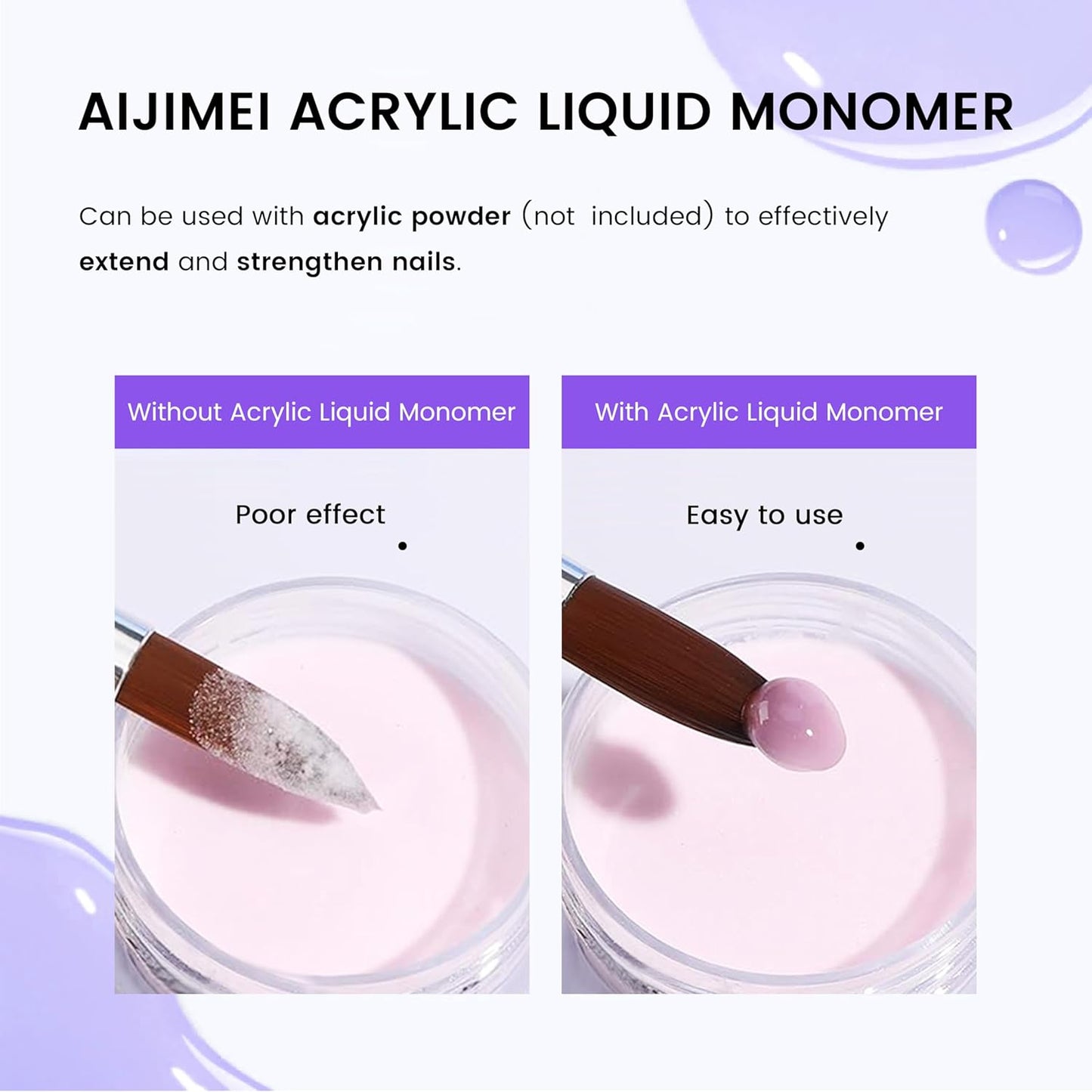 AIJIMEI Professional Acrylic Liquid Monomer & Nail Brush Cleaner Set for Quick Cleaning of Nail Brushes and Nail Extension Glue Nail Products, Suitable for Beginners DIY Home Nail Salon 120ml/4fl.oz