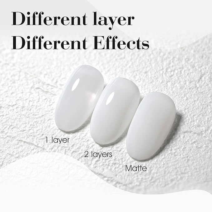 CANNI Milky White Gel Nail Polish - 1Pcs Translucent Jelly Gel Polish Neutral Color Soak Off LED Nail Manicure Salon DIY