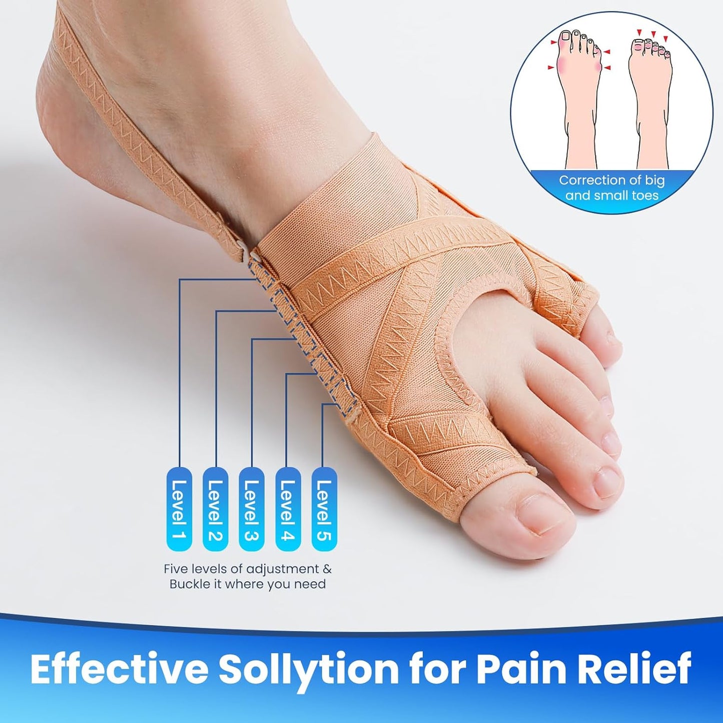 Bunion Corrector for Women and Men,Union Relief Protector Guards for the Thumb and Little Toe,Toe Corrector for Left and Right Foots, 1 Pair (XL)