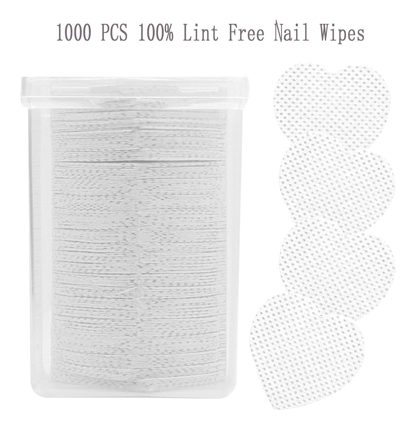 1000 PCS Lint Free Nail Wipes,Nail Polish Remover Wipes for Lash Extension Supplies,Lint-Free Lash Glue Wipes Pads Eyelash Extension Nails Wipes for Nail Polish Remover,Lash Glue Cleaning Pads, White
