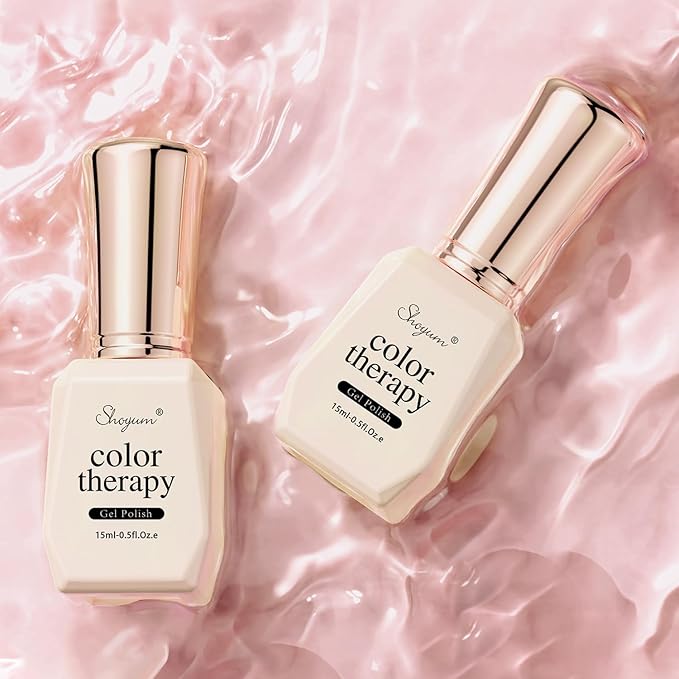 Sheer Light Pink Gel Nail Polish, 15ml Jelly Milky Nude Peach Translucent Color UV Light Cure Gel Polish for Nail Art DIY Manicure and Pedicure at Home SY01