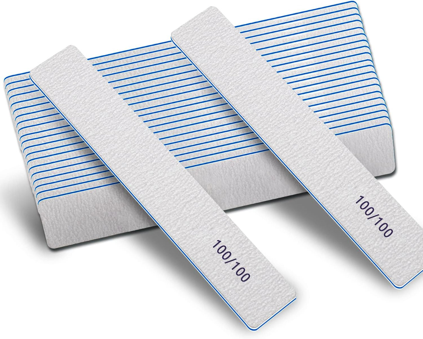 Nail Files-Nail File for Acrylic Nails 100/100 Grit, 12 PCS Nail Files Emery Boards for Acrylic Nails, Washable Thick Professional Manicure Tools for Nail Tech