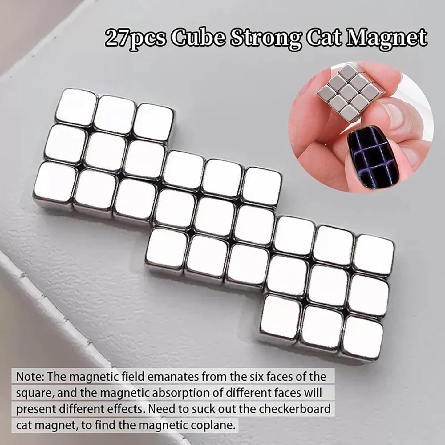 2Pcs/Set Cat Eye Nail Magnet Tool Square Magnet Stick Multi-Function Cat Eye Gel Nail Polish Magnetic Wand Cat Eye Nail Magnetic Magnet for Nails Salon Accessories