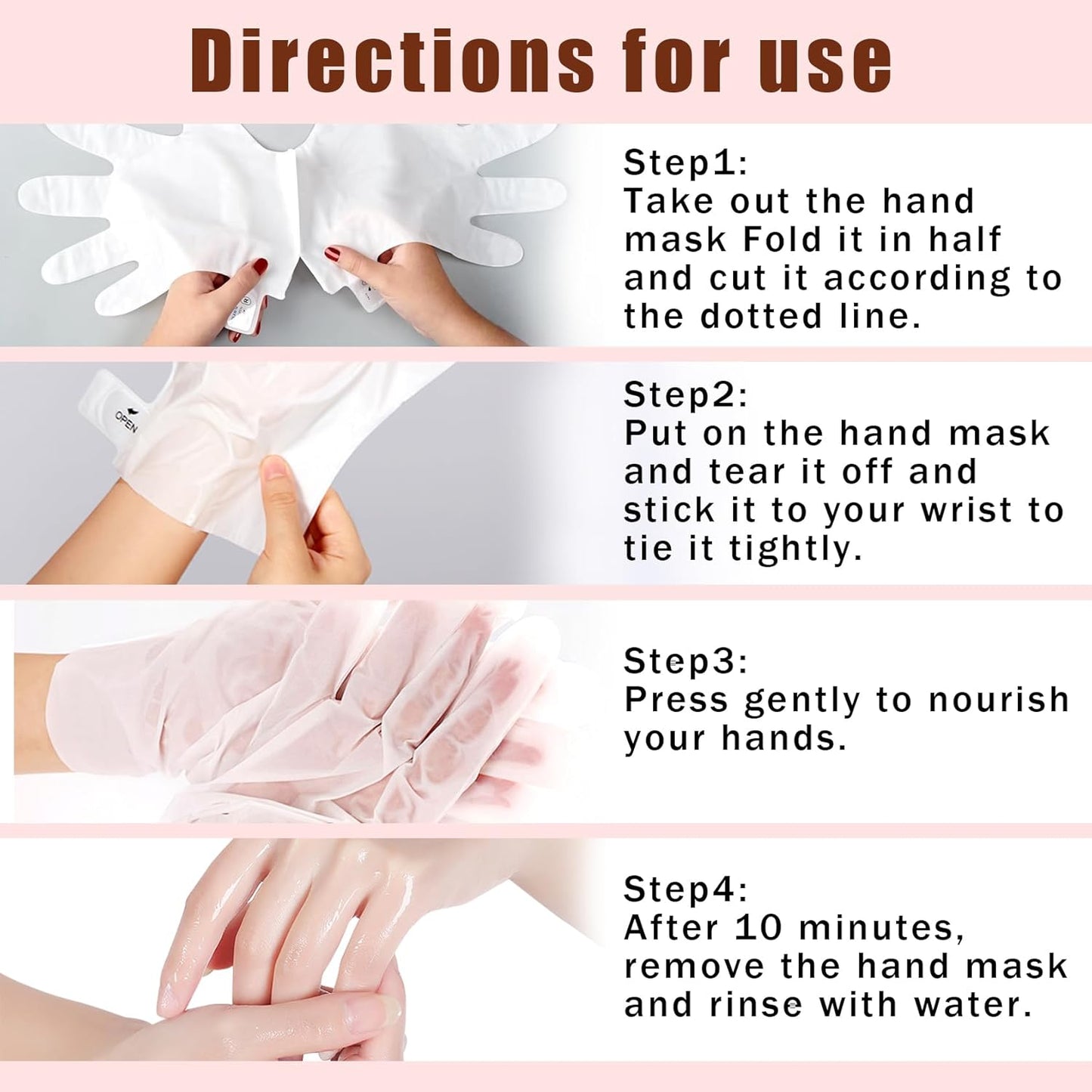 6 Pairs Hand Mask for Dry Cracked Hands,Nourishing Moisturizing Gloves,Hands Moisturizer for Deep Moisturizing,Silky Smooth Moisturizing Gloves,Hand Care Mask Set(D)