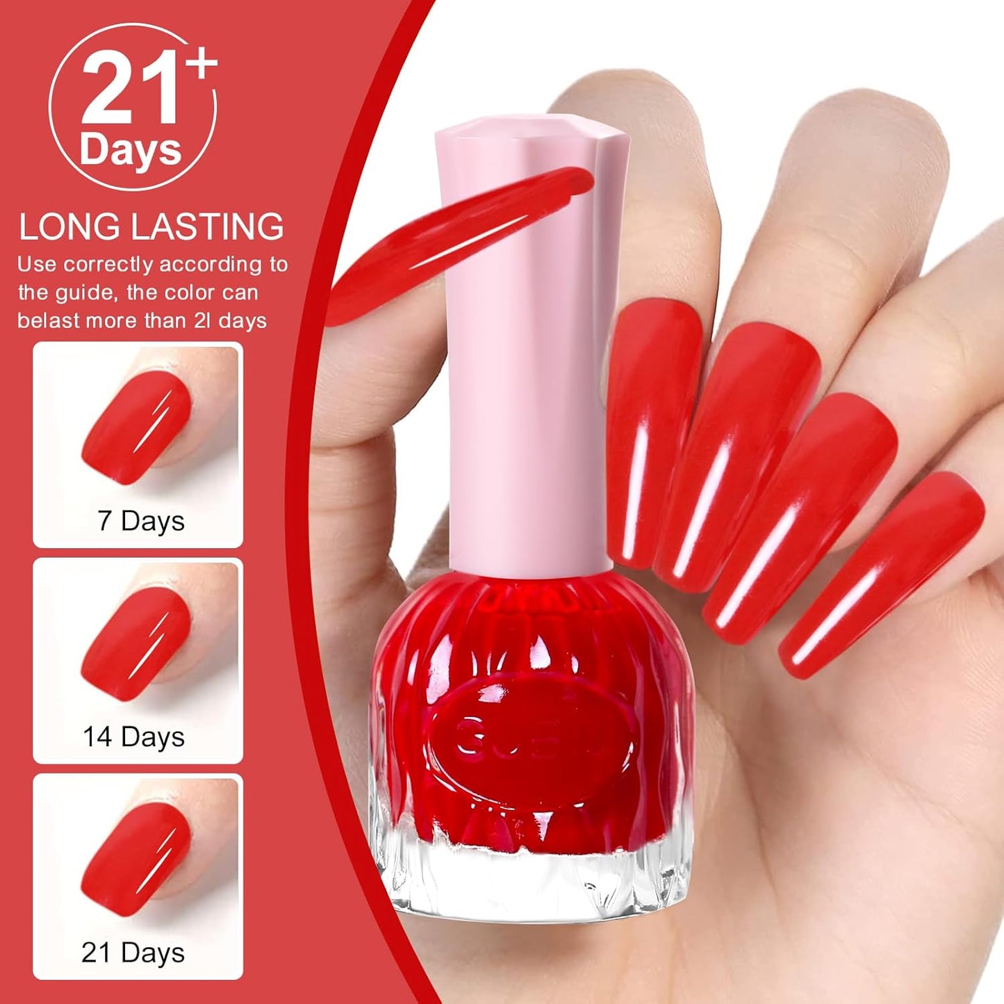 Major Dijit Quick Air Dry Nail Polish FireBrick Regular Nail Polish Non UV Gel Hema 0.34 fl oz.