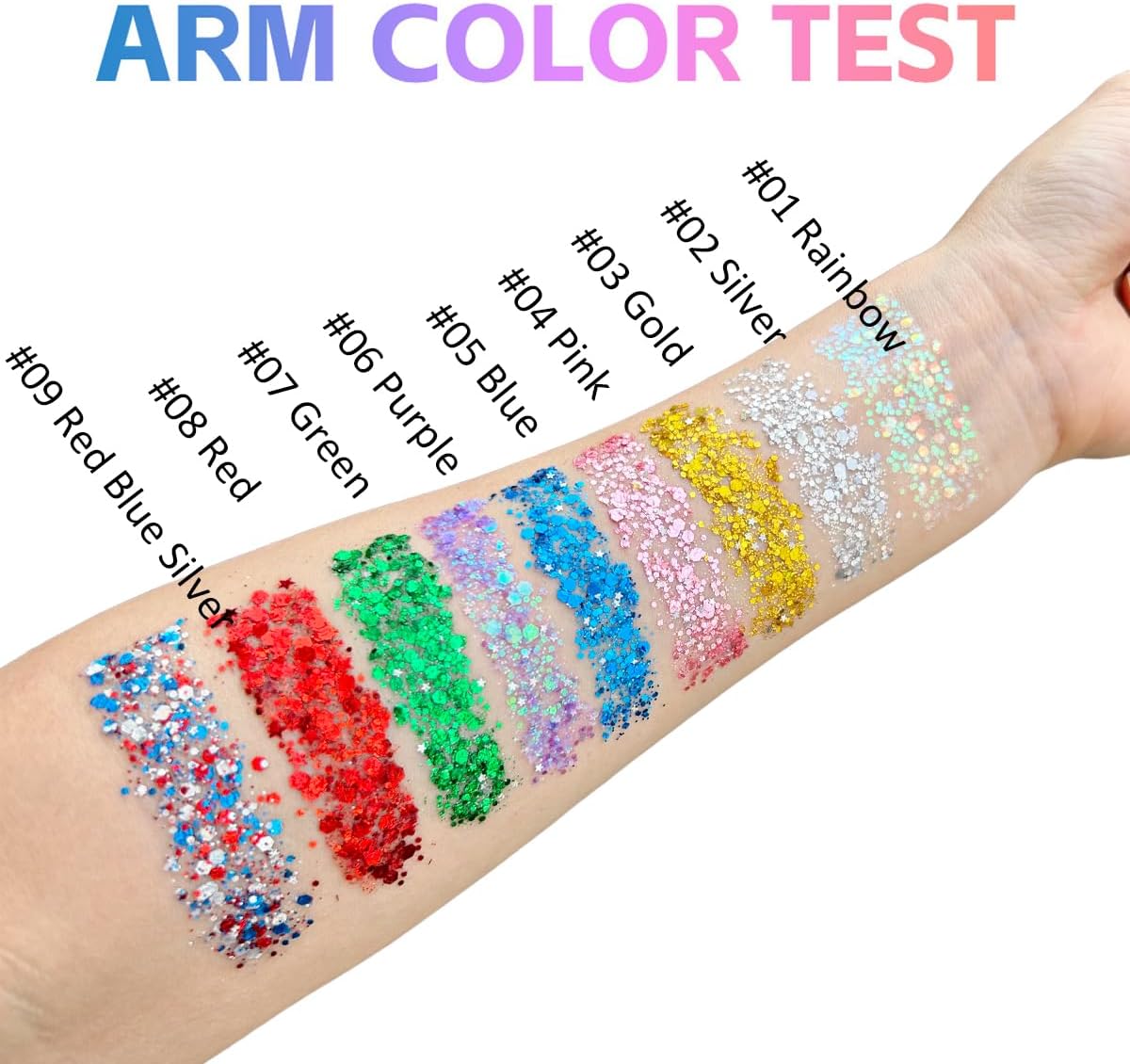 Mysense Rainbow Body Glitter Stick,Face Hair Glitter Christmas Makeup,Sparkling Mermaid Sequins Chunky Glitter Face Paint,Singer Concert Outfit Festival Rave Accessories for Women and Kids