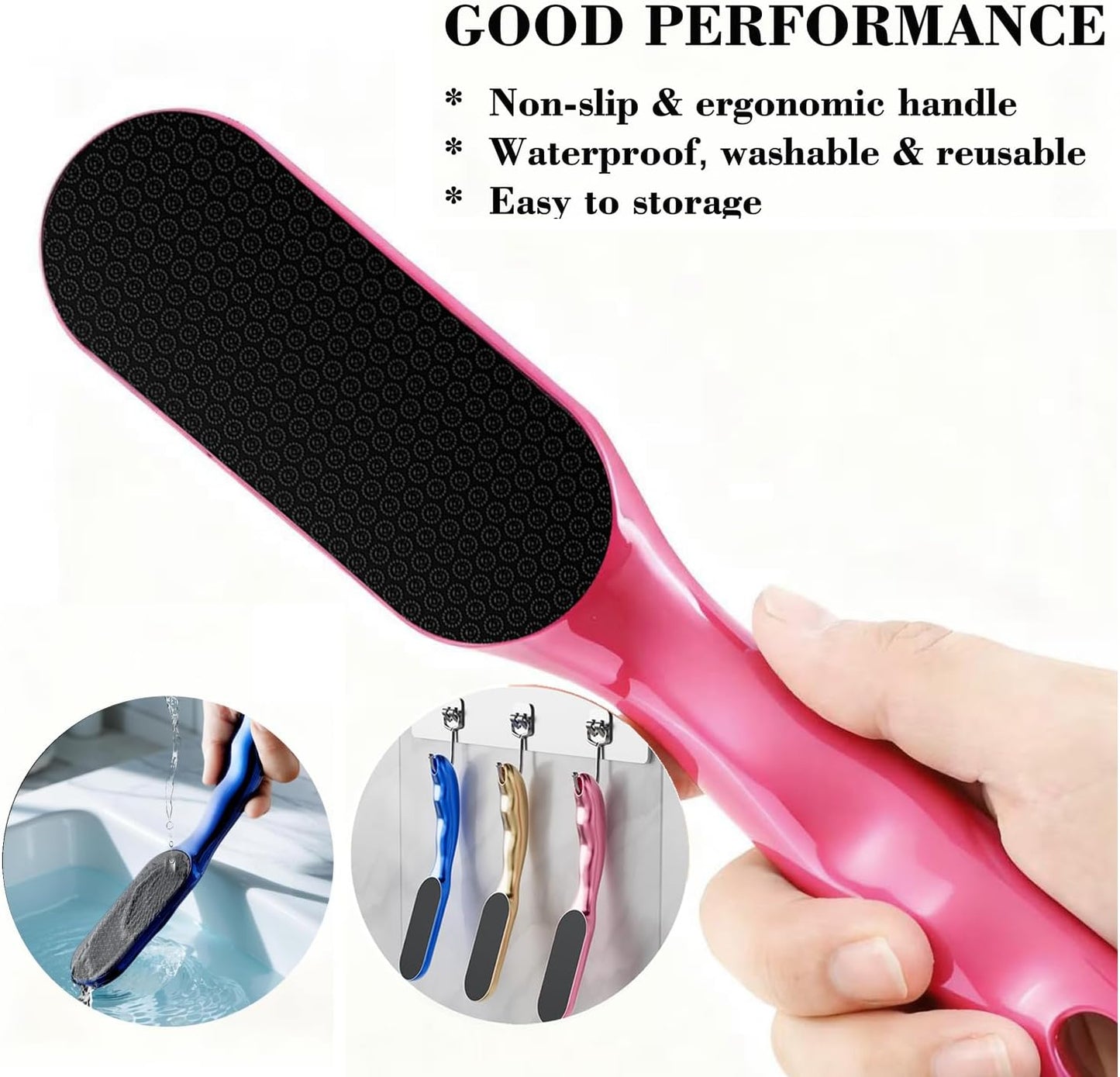 Nano Glass Foot File, Hard Skin Callus Remover with 1PCS Feet Cream, 2Pairs Moisturizing Heel Socks, Professional Foot Care Kit Keep Your Feet Smooth, Pink