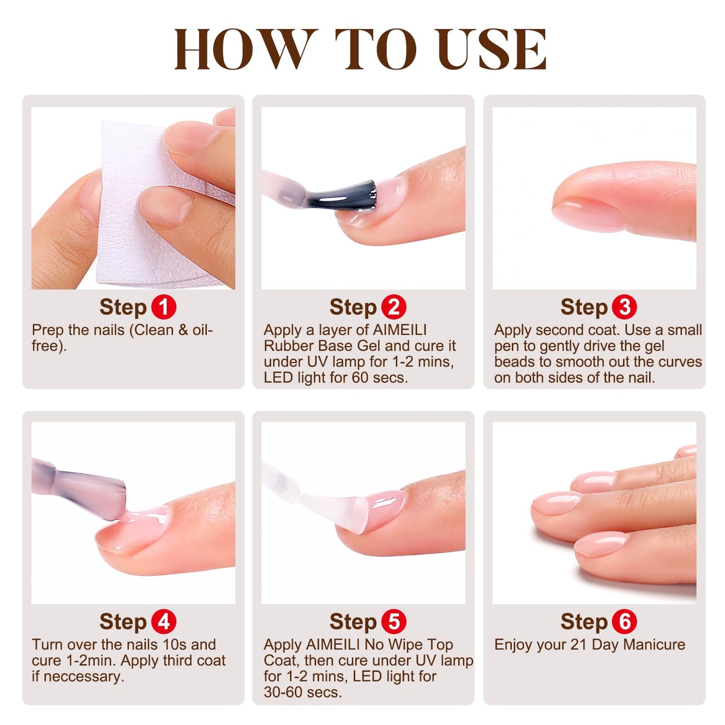 AIMEILI Rubber Base Gel Nail Polish, Hema Free, Cruelty Free, Vegan, Builder Nail Gel Base Coat Soak Off Nail Art Design - RB1017 8ml