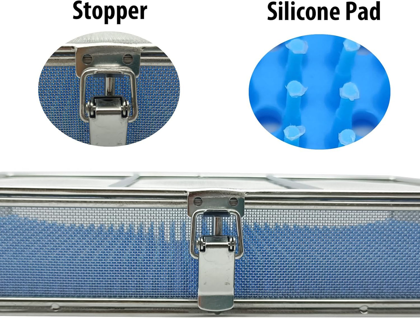 Sterilization Tray with Lid & Silicone Mat – 9.84"x5.9"x2" (25x15x5cm), 304 Stainless Steel Instrument Tray – Perforated Mesh Instrument Basket for Medical, Surgical, Dental Clinics, Hospitals & Labs