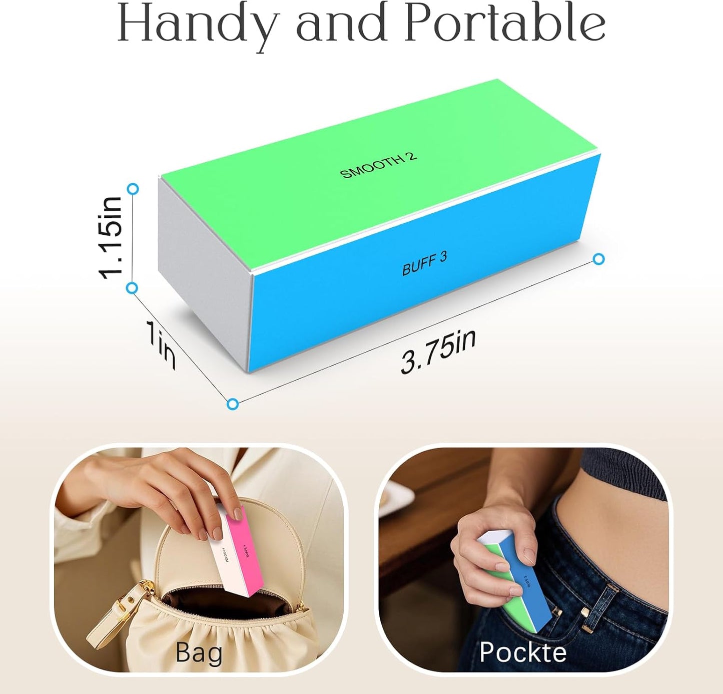 4 Way Nail Buffer Block,4pcs Nail Shine Buffers Blocks Files for Natural and Acrylic Nails Smoother Buffing Block Polisher Fingernail File Buffer