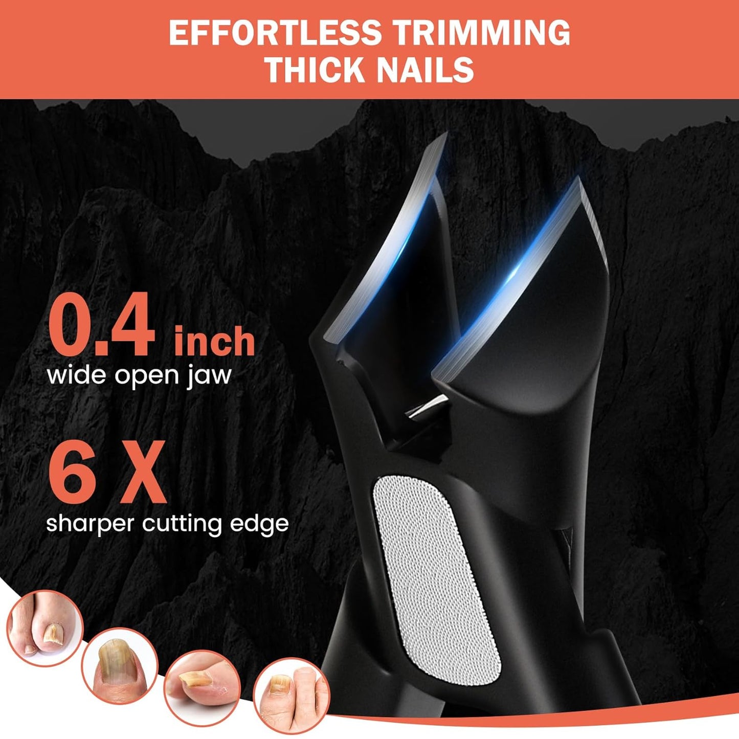 BEZOX Toenail Clippers for Seniors Thick Toenails - Precision Large Thick Nail Clipper for Men and Women, Comfort Grip Fingernail Clipper, Ergonomic Long Handle Nail Cutter Trimmer with Catcher