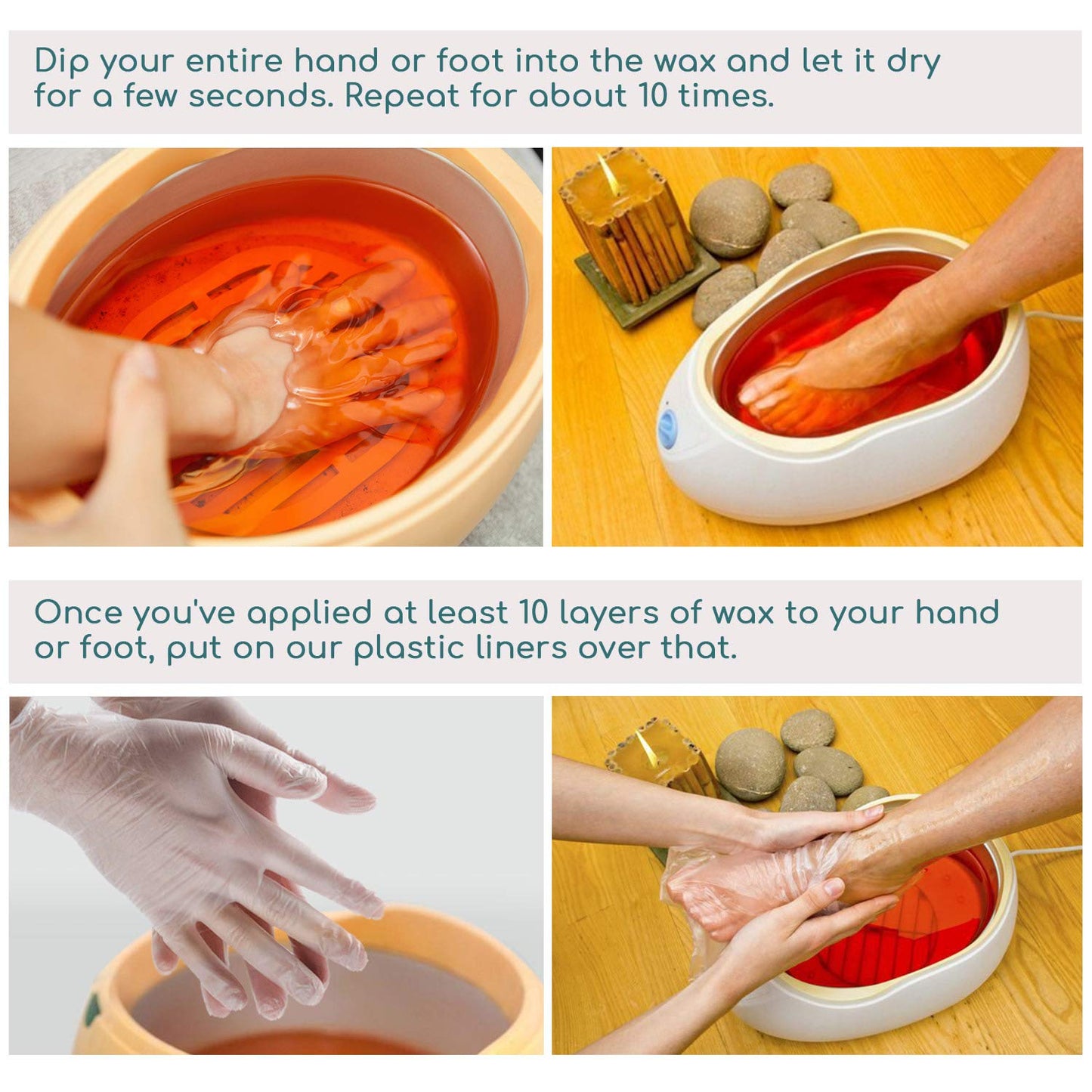 Segbeauty 200pcs Paraffin Wax Bath Liners, Plastic Socks for Moisturizing, Paraffin Baths Gloves for Hand, Foot Covers Pedicure Bags for Feet Thermal Hot Wax thera-py SPA Paraffin Wax Machine
