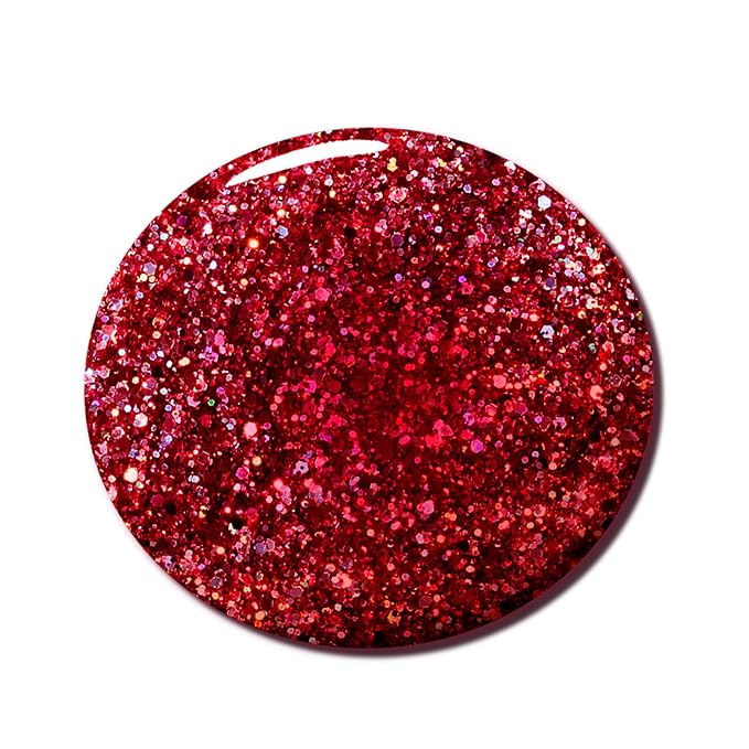 Gellen Red Glitter Gel Polish, 18ml Cherry Red Gel Nail Polish for Salon DIY, Soak off U V LED Cured Art Nail Polish, Color No.376