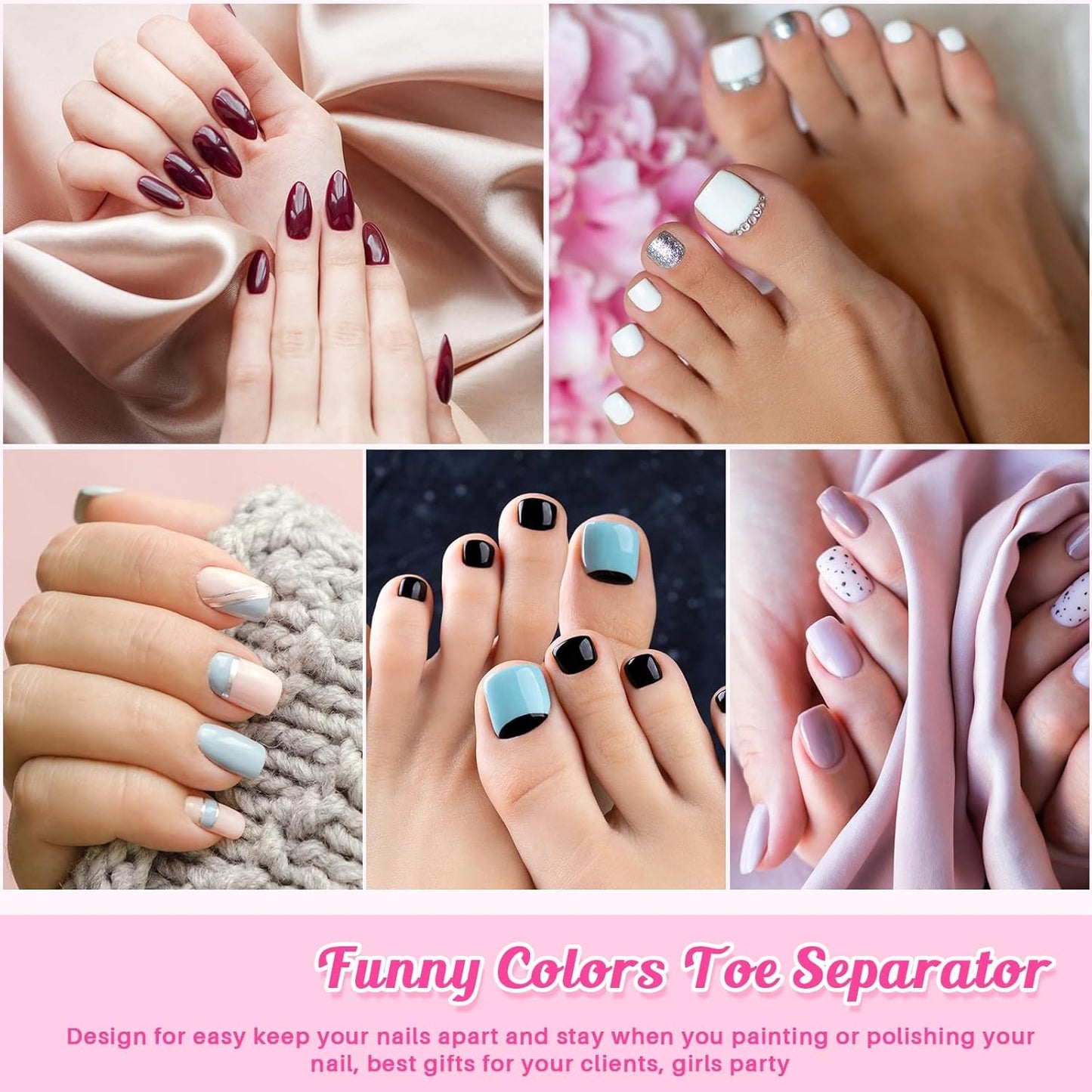 Mumufy 500 Pcs (250 Pairs) Sponge Toe Separators Pedicure Tool Kit Soft Toe Spacers for Pedicures Spreaders Finger Dividers for Women Men Feet Nail Manicure Toenails Art Painting Polish Spa(Colorful)