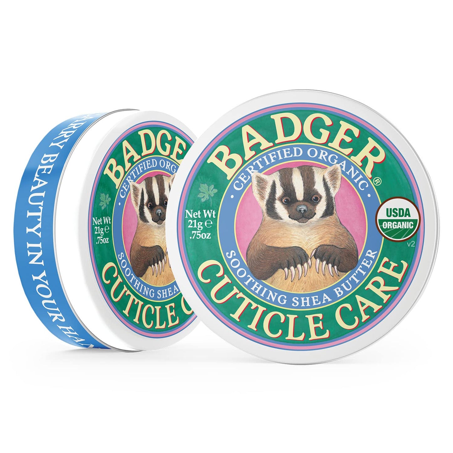 Badger Cuticle Care, 100% Organic Cuticle Cream for Natural Nail Care, Soothe & Restore Dry & Splitting Cuticles, Rich Shea Butter, Light Citrus Scent, .75oz Tin, 3-Pack