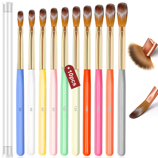 Nail Art Brushes Set,10pcs Nail Art Tool Set Nail Art Design Pen Painting Tools Fingernail Brush Nail Cleaning Brush for Acrylic Application Acrylic Powder 3D Nail Carving Nail Art Brushes Set