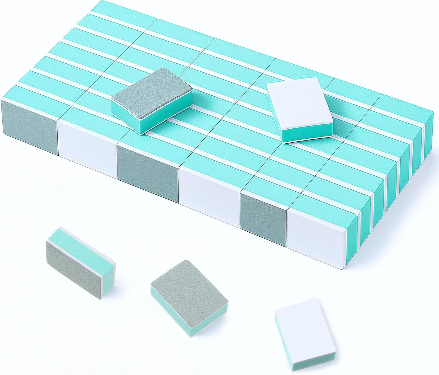 50 Pack Nail Buffer Block and Shine Kit, Mini Nail Buffers Smoother Mini Buffer Block Nails File Professional Manicure File Blocks for Polishing Smooth and Shiny Natural Nails, 1000/4000 Grit (Green)