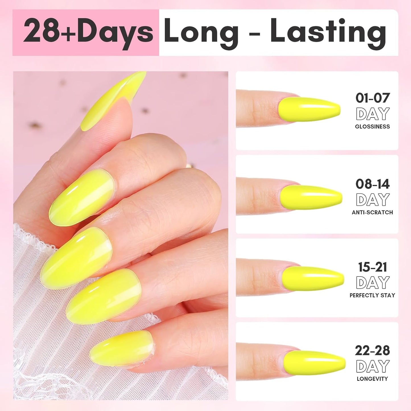 Makartt Poly Nail Gel-50ML Large-Bright Yellow Color, Strong Builder for Extension Overlay Strengthener 3D Diy, Multifunctional, Long-lasting for Nails French Manicures Home Salon-Sunny Side Up