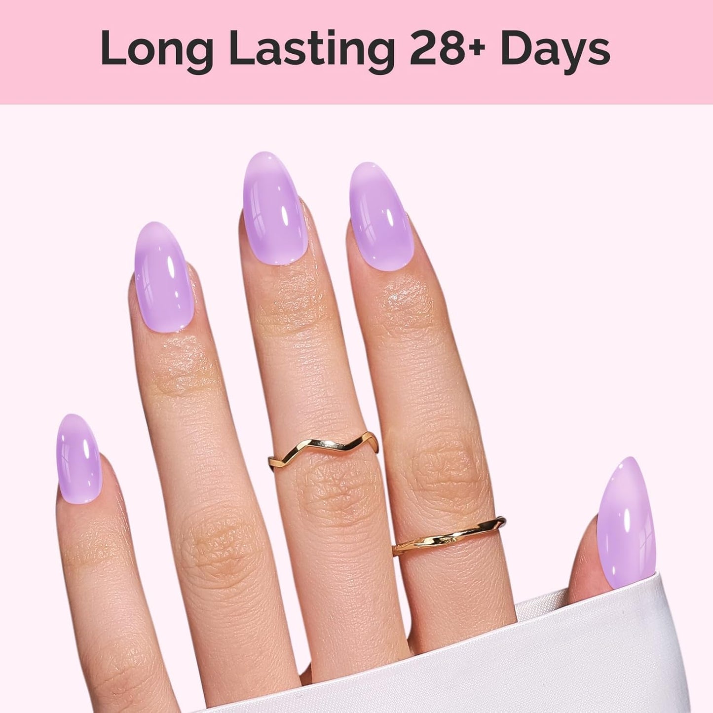 MelodySusie Purple Gel Nail Polish, 0.5Fl Oz Jeweliver Gel Polish Milky Lavender Pastel Cream Color Soak Off UV LED Light Cure Manicure Nail Art DIY at Home JP39