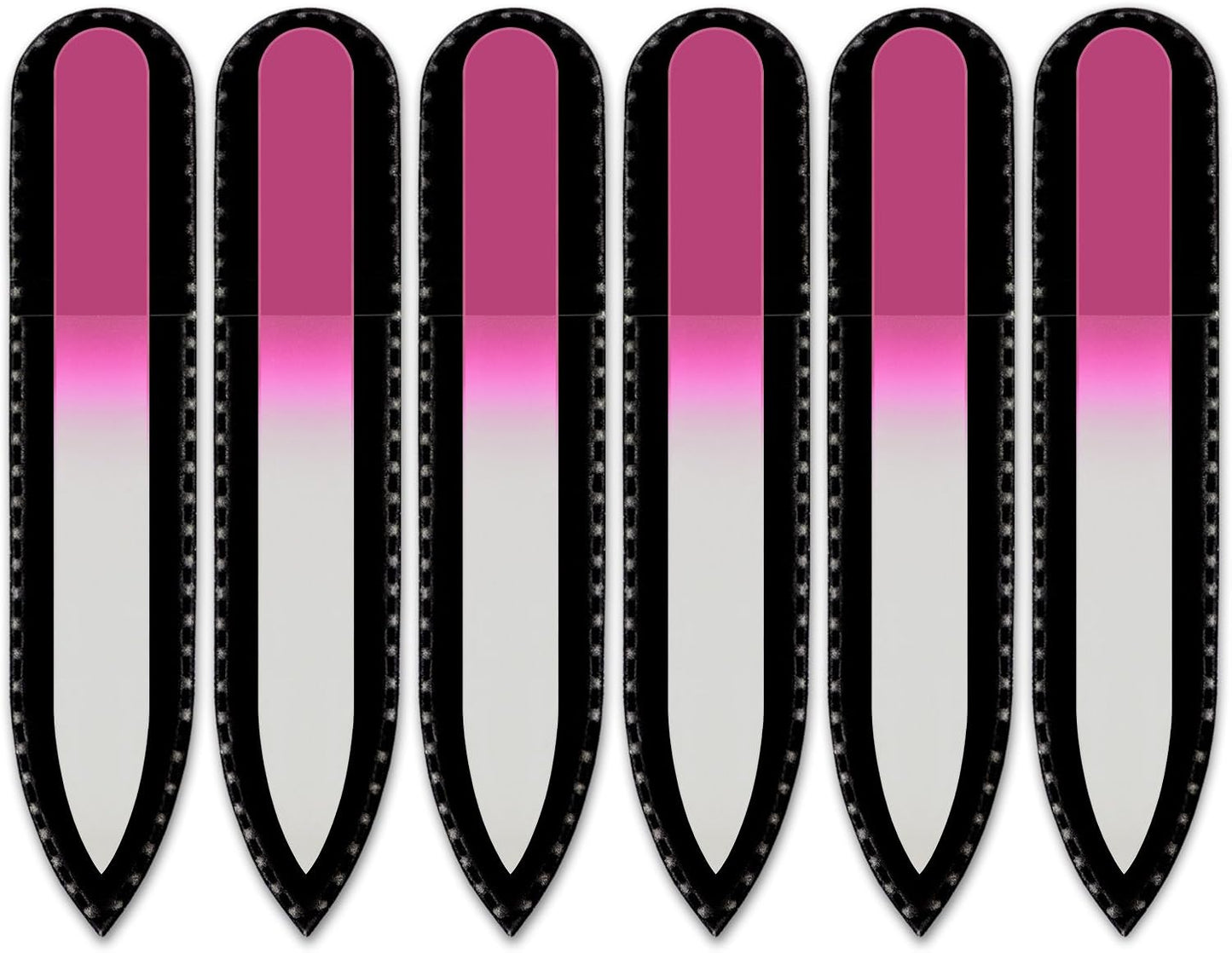 Color Crystal Nail File in Black Pouch - Small/Purse Size - Czech Tempered Glass - Handmade in Czech Republic