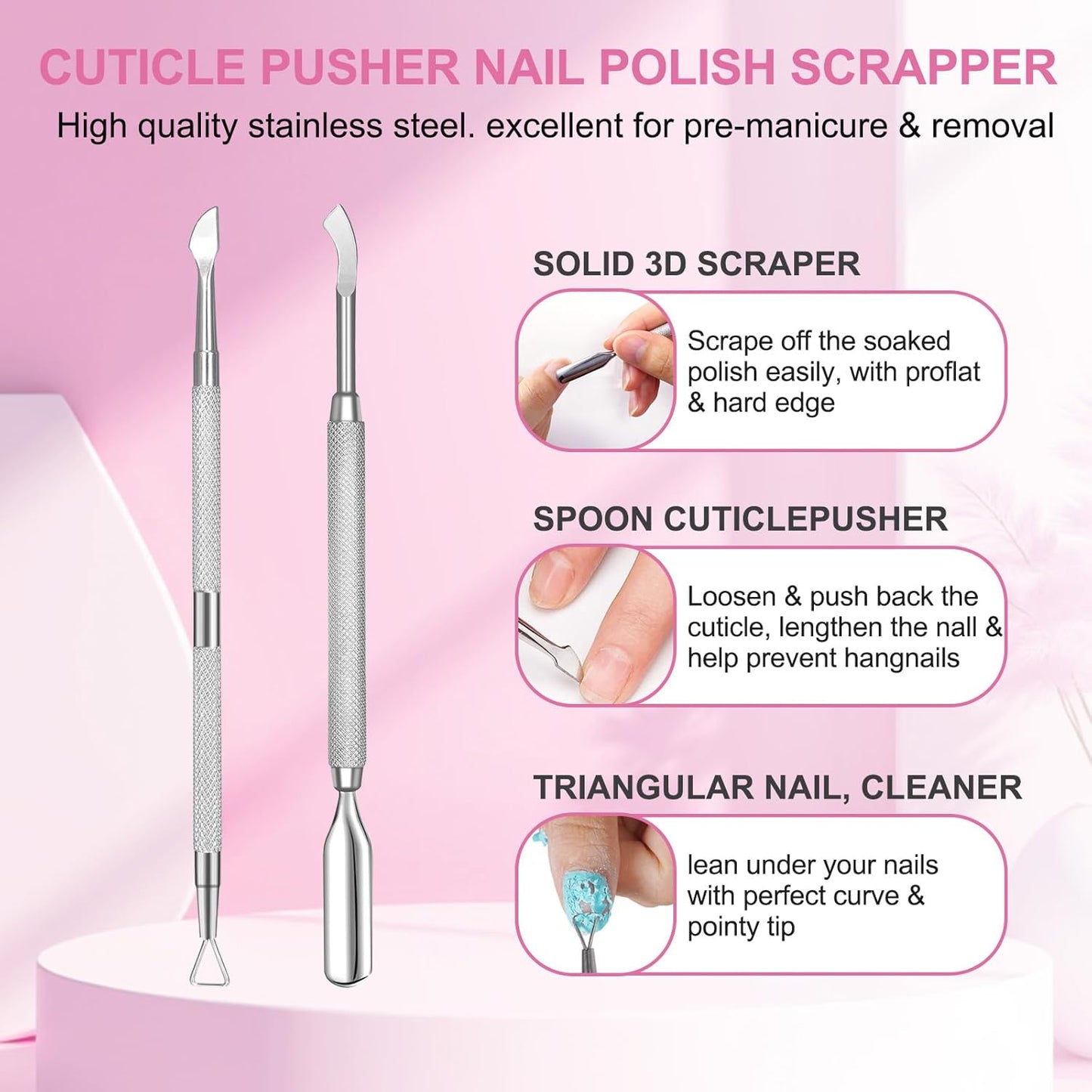 Gel Nail Polish Remover, (2PCS) Gel Polish Remover Kit, Professional Removes Soak-Off and UV Art Nail Lacquer in 3-5Mins, Don't Hurt Your Nails - 15Ml