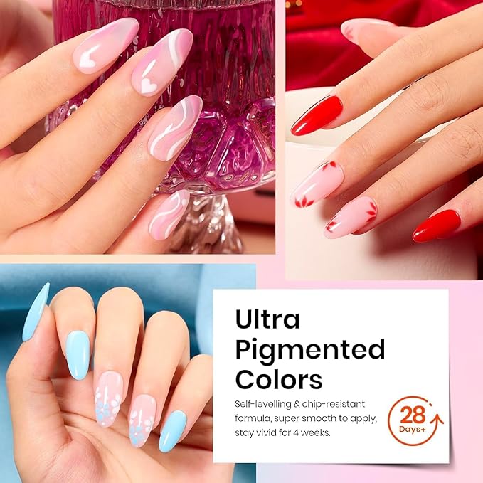 Beetles Winter Gel Polish 20 Colors Red Green White Black Nude Christmas Gel Nail Polish with Base Top Coat Trendy Colors Uv LED Lamp Salon DIY at Home Nails Gifts for Women Vibrant Subtle