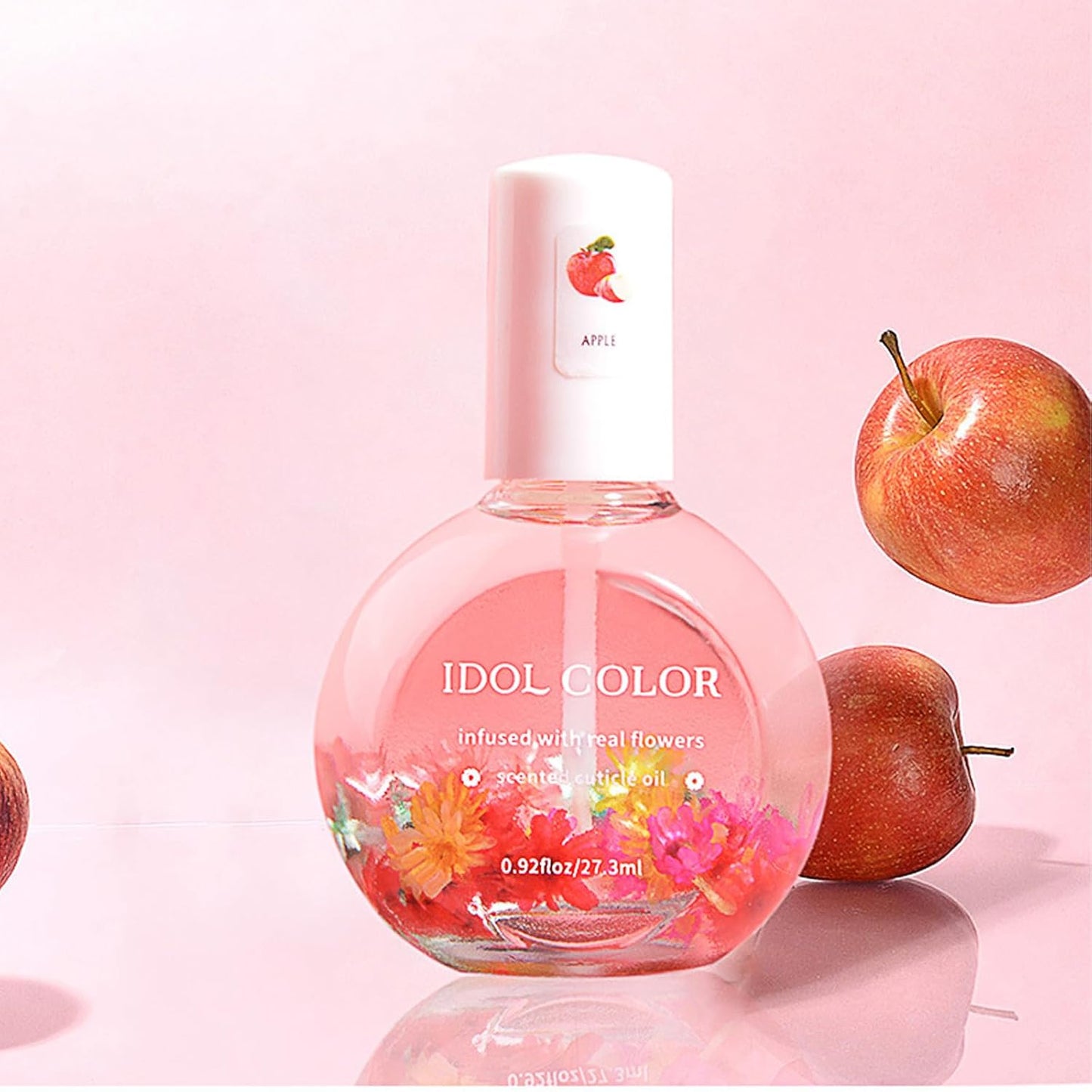 Flowery Scented Cuticle Oil, Infused with Real Flowers, Cuticle Revitalize Oil, Nail Oils For Growth And Strength, Cuticle Remover - Nail Strengthener - Cuticle Softener (0.92 fl.oz, APPLE)