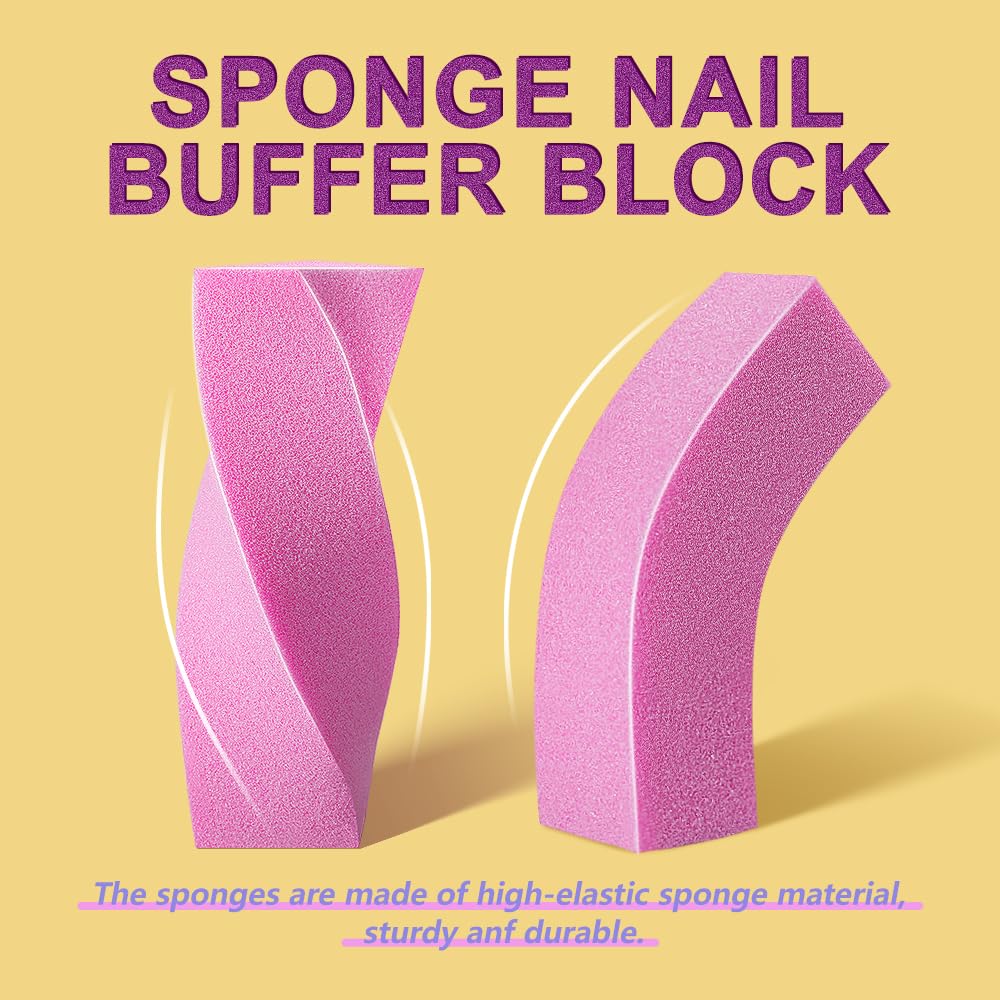 TsMADDTs Nail Buffers and Files, 6PCS Buffer Blocks, 6PCS 100 180 Grit Files, Professional Manicure Tools Kit, Nail Care Tools Kit