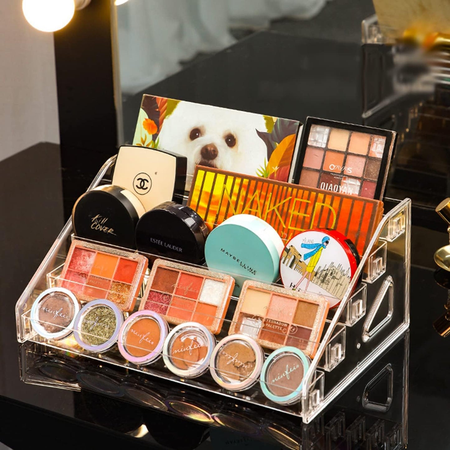 Nail Polish Holder Stand - 5 Layers Clear Acrylic Nail Polish Organizer Rack, Nail Polish Tray Display Case Fingernail Polish Holder for Essential Oils Makeup Storage