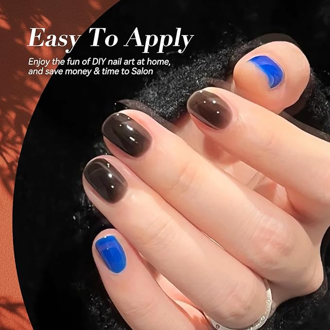 BORN PRETTY Jelly Gel Nail Polish Set,Christmas Brown Red Green Black Blue Purple Sheer Transparent Crystal Gel Nail Polish Kit Fall Winter Soak off Nail Polish for Manicure DIY Home Salon 7ML 6Colors