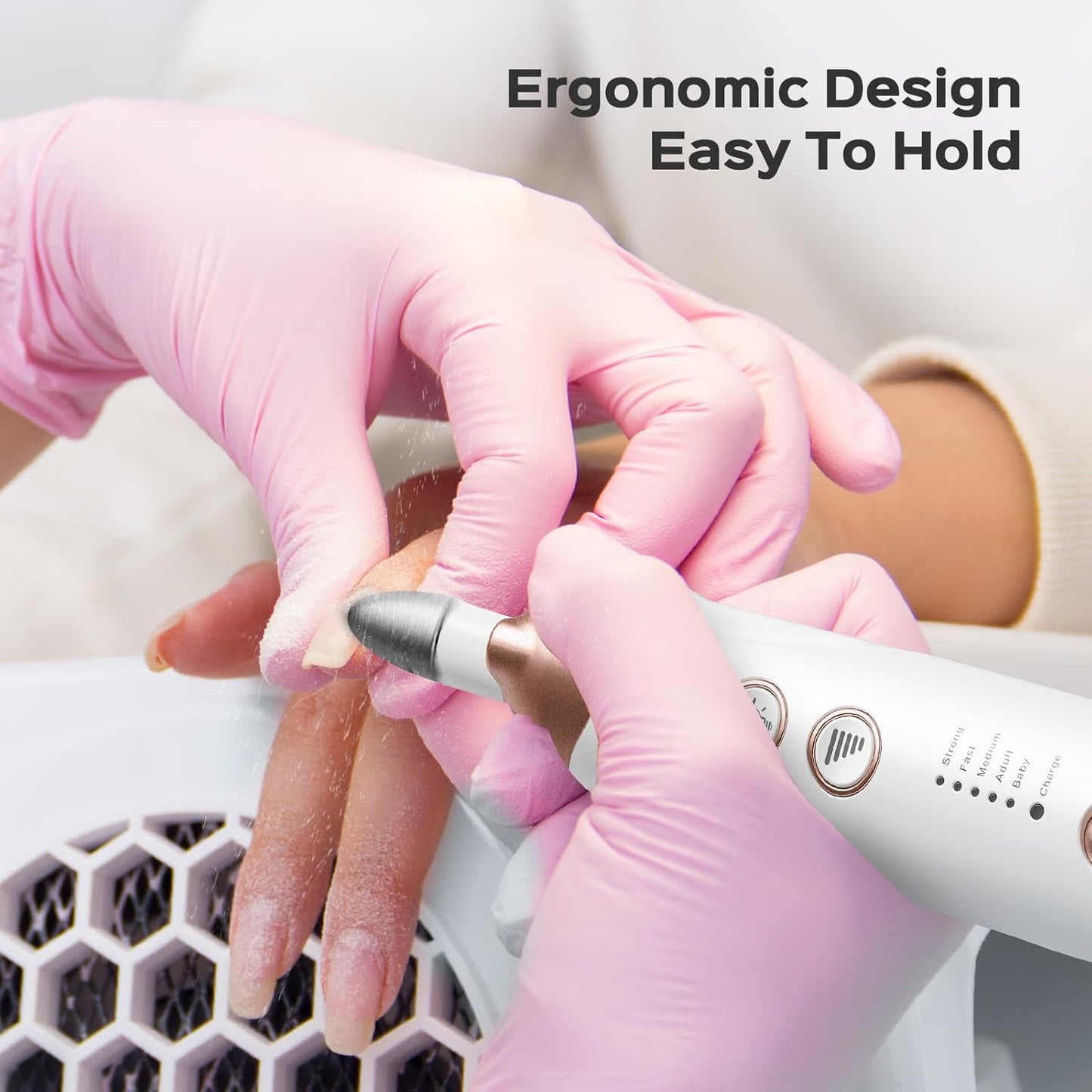COSLUS Professional Manicure Pedicure Kit: 5 in 1 Electric Nail File Set Toenail Grinder, 5 Speed Cordless Nail Drill for Thick Nail Toenail Cuticle, Hand Feet Trimmer Buffer for Women Men Baby Pets
