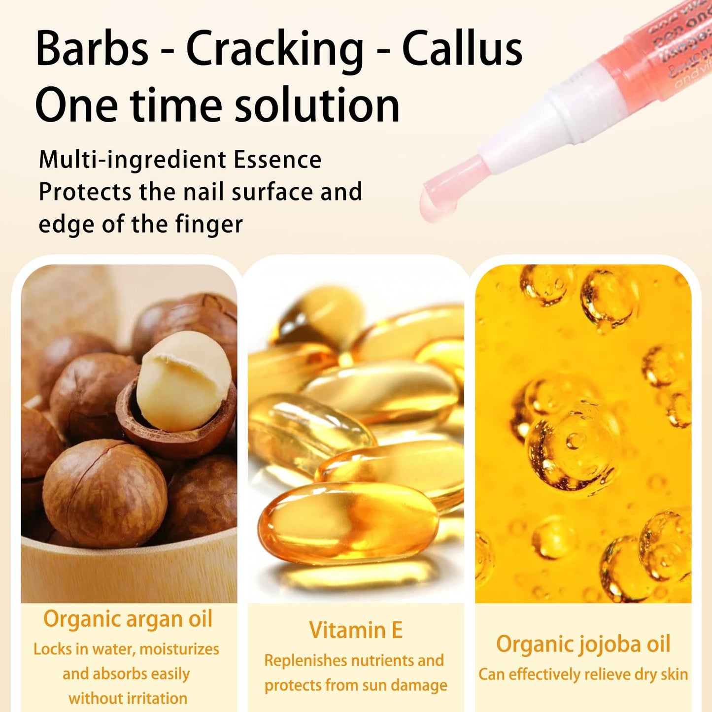 Cuticle Oil Pen for Nails Care,Nail Oil For Strength,Nourish Moisten Care Nail To Reduce Cracking and Dry for Weak Peeling Brittle and Thin Nails （Roses&Lavender&Cherries）